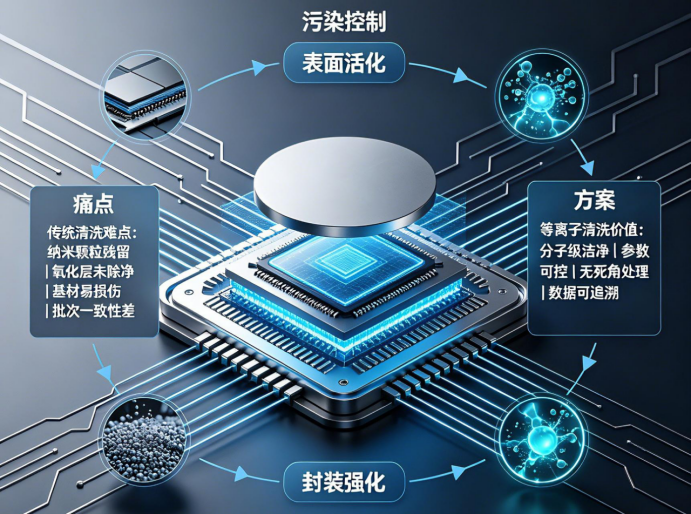 国产等离子清洗机攻克半导体封装微纳污染难题